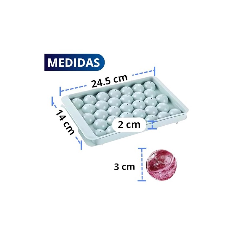 ecomlab Molde De Mini Esferas De Hielo Fino, Bandeja Para