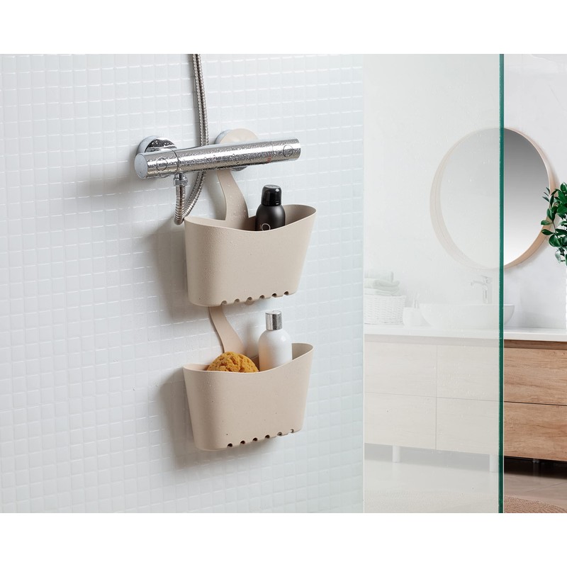 TATAY Shower basket with hooks, polypropylene, 100% recycled materials, multifunctional