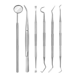 Dental Tools, Professional Teeth Cleaning Tools Dental Hygiene Tools Kit Stainless Steel Plaque Remover Tartar Scraper(Pack of 6)