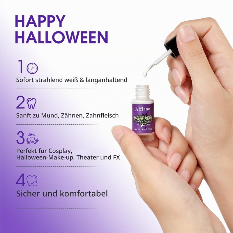 White Tooth Paint, Instant Radiant White Tooth Colour, Halloween Gothic