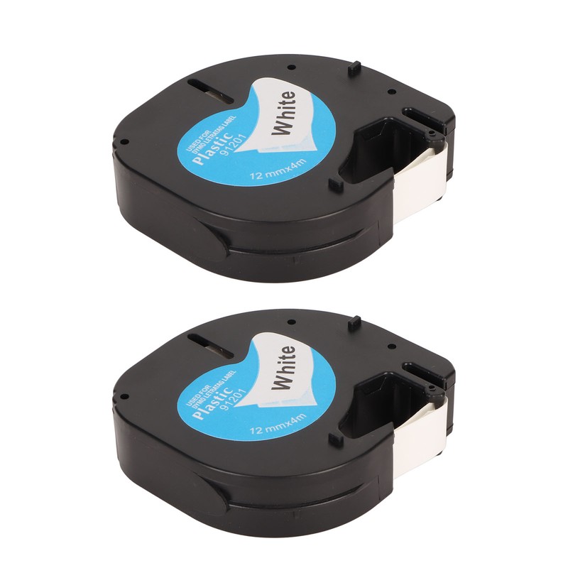 2Pcs Label Maker Tape 12mm Wide 13ft Long Waterproof Oil
