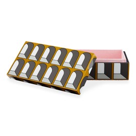 Jonathan Adler Small Arcade Lacquer Box, Yellow/Gray, One Size