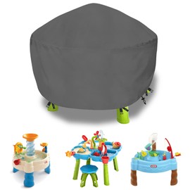 Aacabo Kids Water Table Cover Fit Step2 Rain Showers Splash Pond Water Table,Waterproof Dust Proof Anti-UV Outdoor Toys Cover-Grey,Cover only