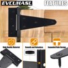EVCUHASL 6 Inch T-Strap Gate Hinges, Shed Barn Door Hinges