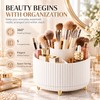360° Rotating Makeup Organizer for Vanity, 5-Compartment Cosmetic Storage Holder