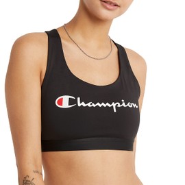 Champion Women's Absolute Eco Sports Bra (Retired, Black Color Script, XX-Large