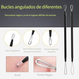 Triko Set de 10 Piezas Extractor de Puntos Negros y Espinillas, Kit Profesional para Limpieza Facial Herramientas para Eliminar Acné y Quitar Puntos, 