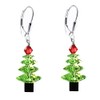Light Green Christmas tree Earrings Made with Austrian Crystal elements.