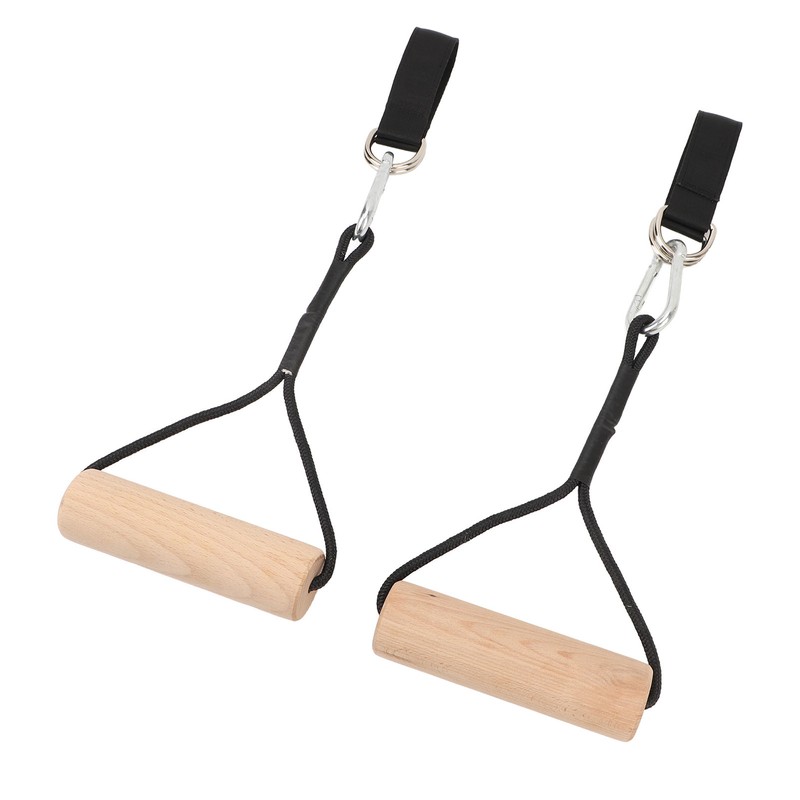 Wooden Gymnastic Rings Portable Pull Up Handles Arm Strength Trainer