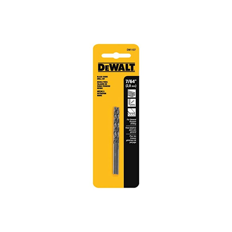 DeWalt DW1107 7/64" Black Oxide Split Point Drill Bit (2-pack)
