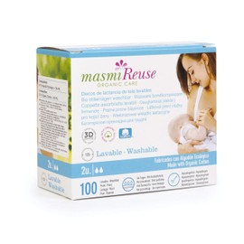 Masmi Reuse Organic Nursing Pads Washable Organic Cotton Pack of 2