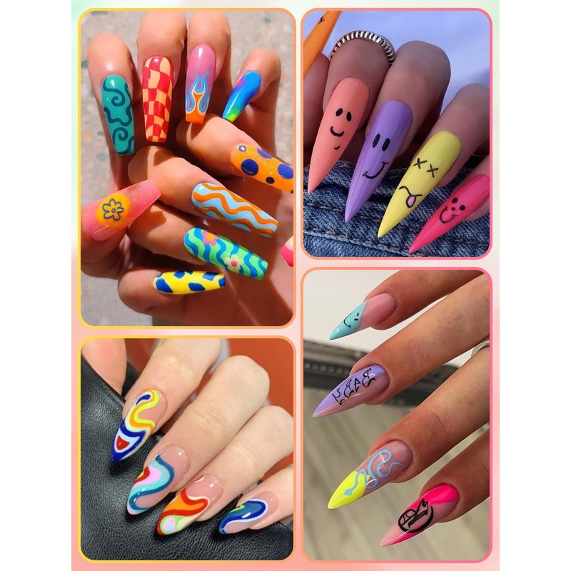 48 Colors Nail Art Pens Set 3D Acrylic Paint Nail