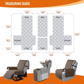 VANSOFY Loveseat Recliner Cover with Console 100% Waterproof Sofa Slipcovers Non-Slip Reclining Couch Cover Split Sofa Covers Furniture Protector for Pets, Dogs(Brown)