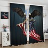 American Flag Blackout Curtain,Flying Bald Eagle American Flag Window Curtains