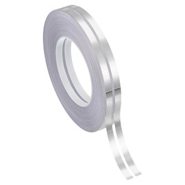 PATIKIL Metalized Polyester Film Tape 5/16 Inch x 55 Yards, 2 Pack Metallic Decor Tape Brushed Silver Adhesive Mirror Tape for Detailing Accent Wall Graphic Arts Boat Trim Walls