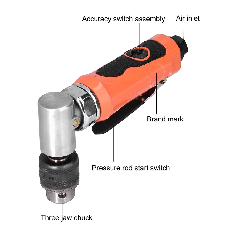 Right Angle Air Drill Alloy Steel Power Air Angular Drilling