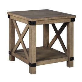 Signature Design by Ashley - Aldwin Rectangular End Table, Pine Wood