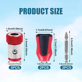 7pcs Magnetic Screw Ring Holders, 3 Screwdriver Head Magnetic Ring 2 Ph2 Screwdriver Bits & 2 Magnets Detachable Magnetic Screwdriver Ring for 1/4 Inch Hex Screwdriver & Power Bits