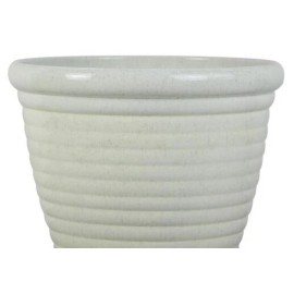 Trendspot 12" White Plastic Honey Jar w/ Saucer Indoor Outdoor Flower Herb Large Pot