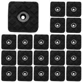 Luomorgo 20 Pack Square Rubber Feet, 22mm x 22mm / 7/8" x 7/8" Non Slip Outdoor Furniture Pads, Black Rubber Feet Bumpers Floor Protection for Sofa, Patio, Table, Chair Legs