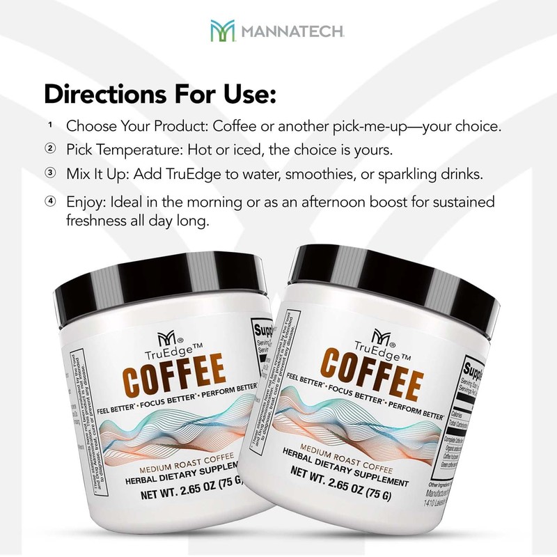 Mannatech - TruEdge Coffee - Sharpness & Endurance, Caffeine Blend,