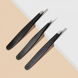 3-Piece Multi-Purpose Tweezer Set for Eyebrows, Eyelashes, Blackheads, Beard, and White Hair Tweezer 2ea