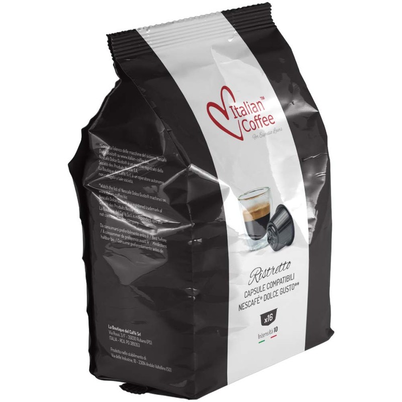 Italian Coffee capsules compatible with Nescafe Dolce Gusto machines, Espresso