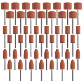 Sanding Bits for Dremel Rotary Tool, 45Pcs Grinding Stone Sanding Drill Bits with 1/8" Shank, 3 Shape Aluminium Oxide Sanding Accessories Meet More Needs to Metal Rust Removal/Smoothing/Sharpening