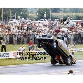 Schneider Electric NHRA Drag Racing Hurst HEMI Plymouth Barracuda Funny CAR Does Wheelie 8X10 Photo