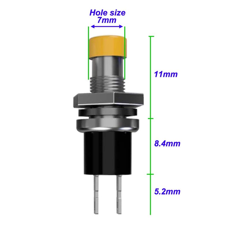 Gebildet 24pcs 7mm Mini Momentary Push Button 3V-6V-12V-24V-230V/1A, SPST Nomal