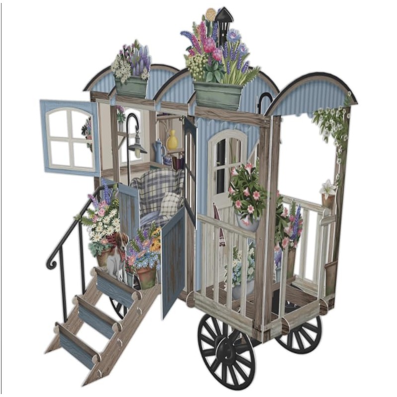 Paper D'Art 3D043 Betty Blue 3D Pop Up Card