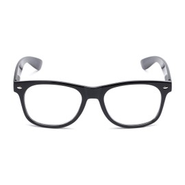 Readers Readers.com Reading Glasses: The Dean, Plastic Retro Square Style for Men and Women - Black, 2.75