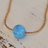 Blue Opal 14K Gold Filled Opal Bead Necklace Length 41cm+5cm