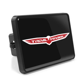 iPick Image for Jeep Trailhawk UV Graphic Black ABS Plastic Tow Hitch Cover