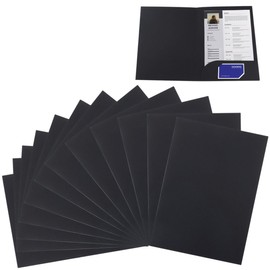 12 Pcs A4 Kraft Paper Document File Folder, Presentation Holder Project Folders Organiser Storage Folder with Cards Slot Paperwork Organizer Set for Office School Business Home Conference