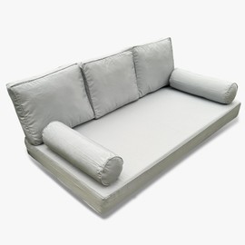 YAQSFGRZ Outdoor Daybed Cushion Cover Twin,Daybed Mattress Bolster Pillow Fitted Sheet Cover,Twin Size Outdoor Daybed Cushion Cover（Cover ONLY Size 6" D x 75" W x 39" H, Blue Gray