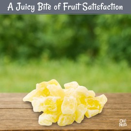Oh! Nuts Dried Pineapple - 1.5 LB - Dried Fruit Diced - Less Sugar Added - Dehydrated Fruit Bites - Packed in New York Zip-Seal Bag for Exceptional Freshness