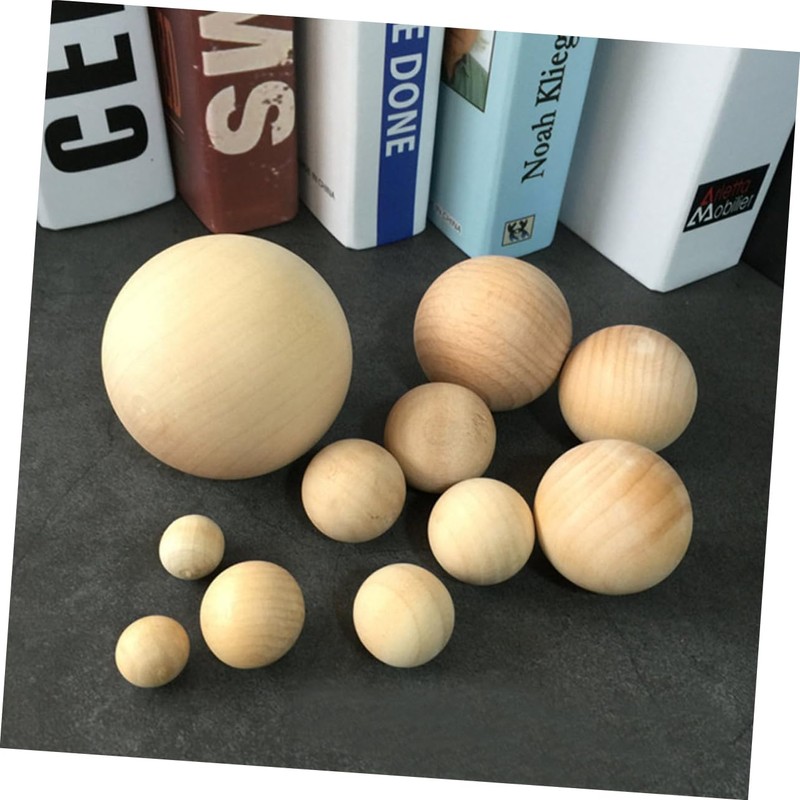 NUOBESTY 10pcs Natural Unfinished Wooden Balls Round Craft Balls for
