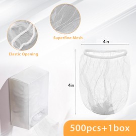 500 PCS Disposable Sink Strainer Bags with PP Extraction Box - Elastic Anti-Clogging Mesh Filter, Collects Food Waste, Fits Most Sizes, Protect Pipes