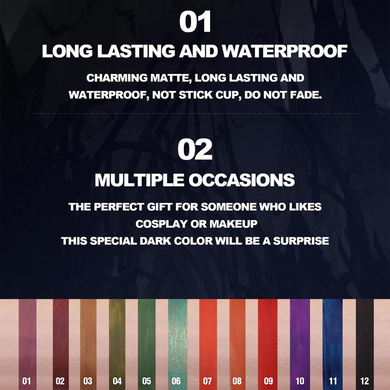 4 Pcs Black Matte Liquid Lipstick Set 24 Hours Long