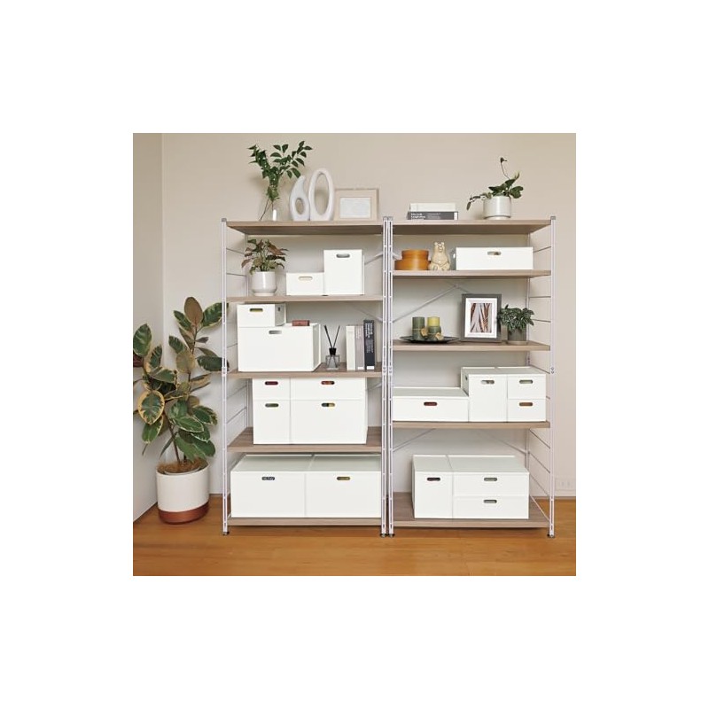 JEJ Astage Storage Box, Calo Cube, Vertical Half, Dark Brown,