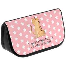 Mr. & Mrs. Panda Cosmetic Bag Unicorn Cat Gift Unicorns Kittyhorn Toiletry Bag Cosmetic Bag Makeup Bag, red, Hand Drawn