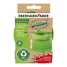 Eberhard Faber Green Winner 579935 Water Cup Foldable Brush Cup Green with Suction Function and Brush Tray