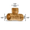 Tee Pipe Fitting T Pipe Connector Brass Tee Equal Tee