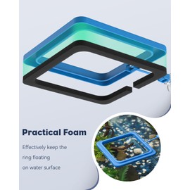 Pawfly 2 Pcs Fish Feeding Ring for Fish Tank Aquarium Feeding Ring with Suction Cup Round and Square Floating Food Feeder Small Fish Feeder Ring Circle for Betta Goldfish Guppy & Turtle
