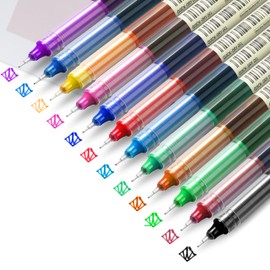 Color pen Pens Gel Pen Rolling Ball Pens RIANCY Colored Pens Quick Dry Ink 0.5 mm 12 Pcs Liquid Ink Multicolored Pens for Taking Notes Office Journaling Japanese Back to School Stationery Art Supply