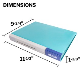 Dunwell Binder with Plastic Sleeves 60-Pocket (Aqua) - Presentation Book, 8.5...