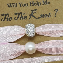 6 Packs Bridesmaid Proposal Gifts Hair Tie Favors for Bridesmaids , Bachelorette Party Favors Bridal Shower Favors Bridesmaid Gifts for Wedding, Navy Blue Bridesmaid shower favors bridesmaid gifts for wedding, Pink Bridesmaid