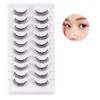 10 Pairs False Eyelashes, Natural Look Short Eyelashes, Cat Eyes,