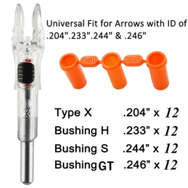 KEAUP 12 Pack X Lighted Nocks Universal Fit for Arrows with ID .204/.233/.244/.246 Light Up Nocks with ON/Off Switch for Archery Hunting